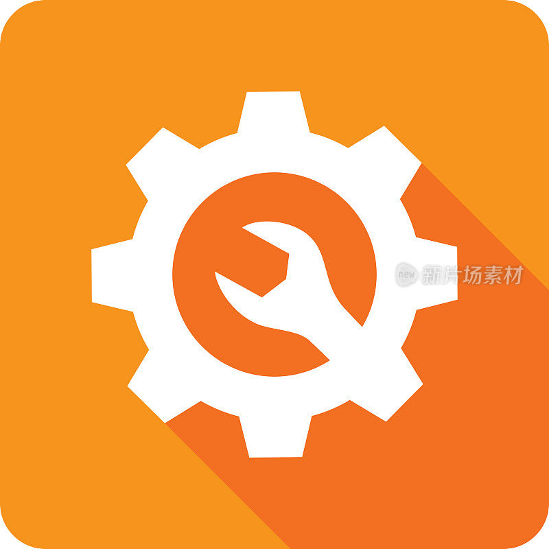 Gear Wrench Icon Silhouette